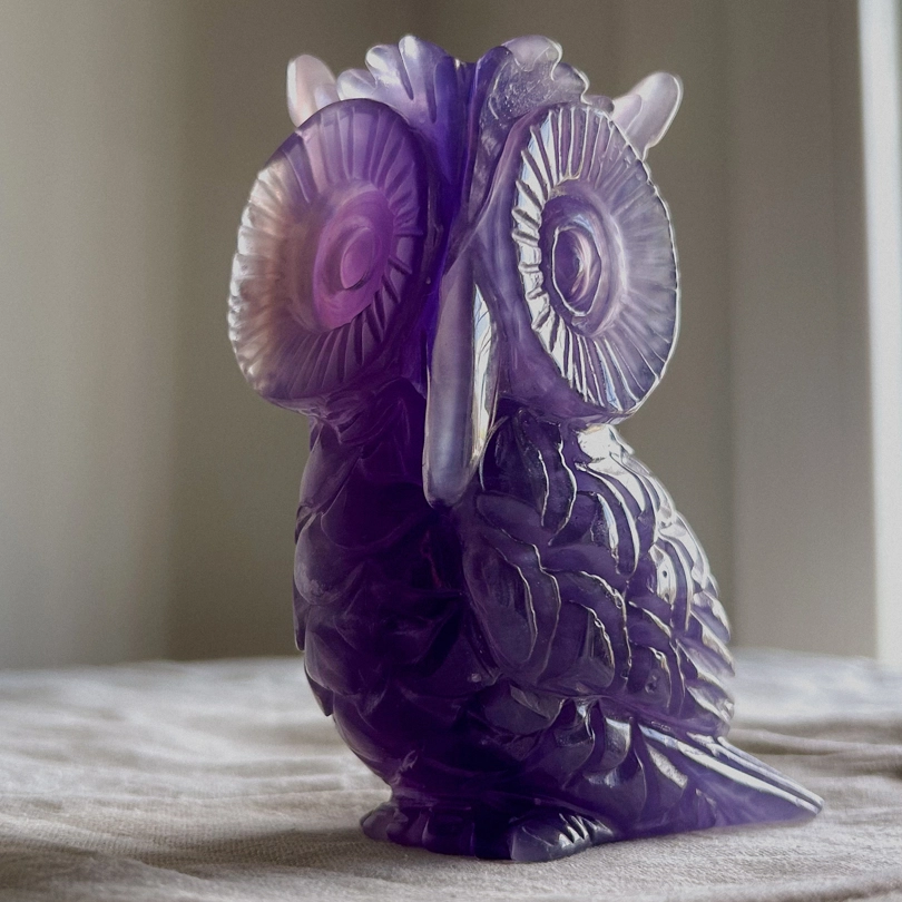 gufo in Fluorite Viola